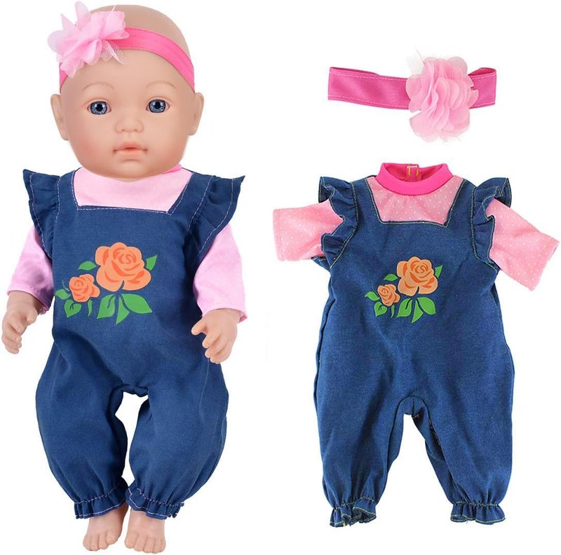 ebuddy 4 Sets Baby Doll Clothes - Fashion Outfits Fit for 14-16 inch, 17 inch New Born Baby,15 inch 18 inch Dolls - Image 3